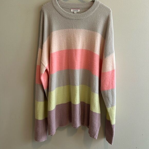 Andree By Unit Colorful Soft Striped Sweater. Size 2X - Picture 1 of 5